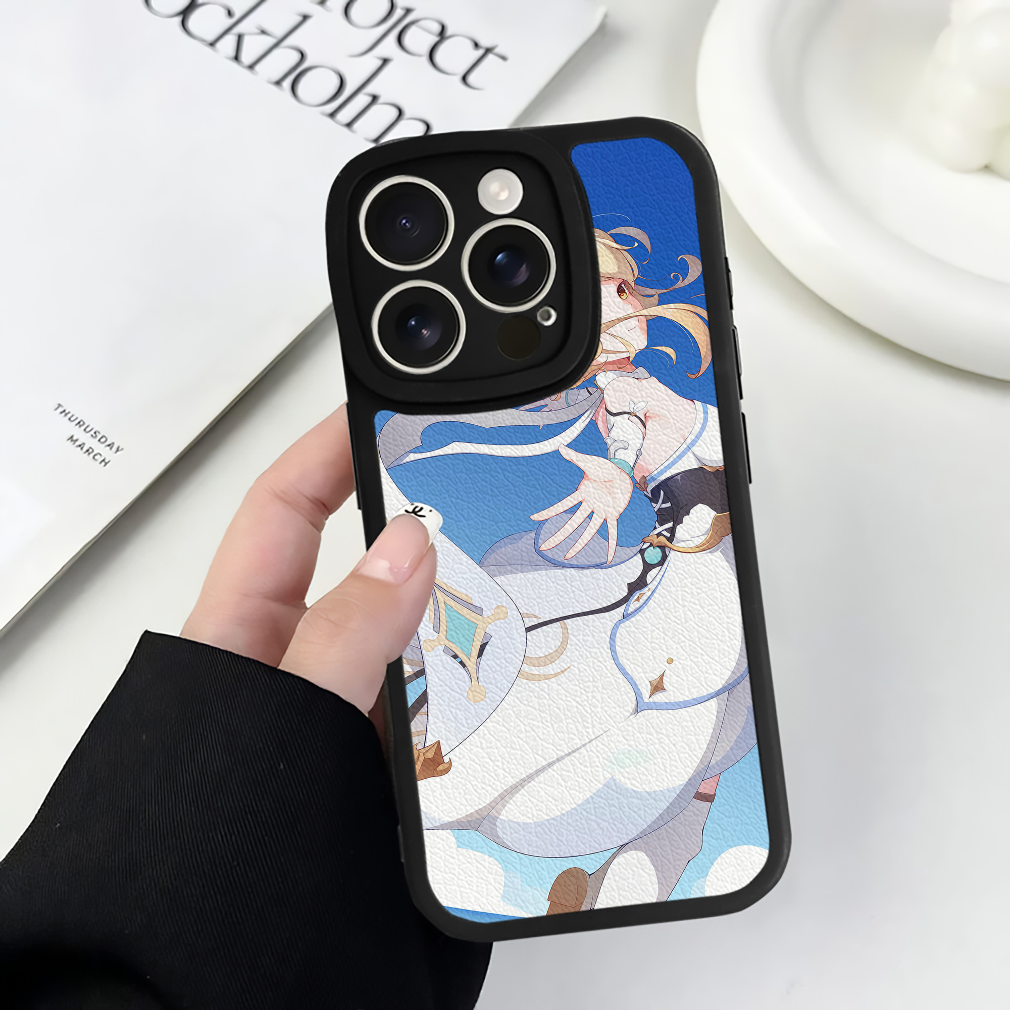 げんし神 genshin 【iPhone 16シリーズ対応】シリコンスマホケース（レザー調） 材質：シリコン